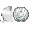 Newalthlete 7 in. Universal Headlight Bucket, Chrome with T70200 DC 3K Headlamp NE2991030